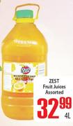 Zest Fruit Juice Assorted-4Ltr