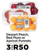 Dessert Peach, Red Plum Or Apricot Punnets-For 3