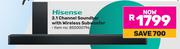 Hisense 2.1 Channel Soundbar With Wireless Subwoofer