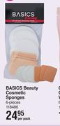 Basics Beauty Cosmetic Sponges-6 Per Pack