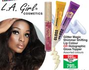L.A. Girl Glitter Magic Shimmer Shifting Lip Colour Or Holographic Gloss Topper(Assorted Colours)-EA