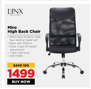 Linx Miro High Back Chair