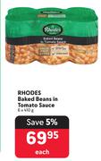 Rhodes Baked Beans In Tomato Sauce-6 x 410g Each