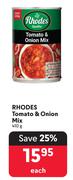 Rhodes Tomato & Onion Mix-410g Each