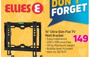 Ellies 14" Ultra Slim Flat TV Wall Bracket