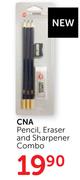 CNA Pencil, Eraser And Sharpener Combo