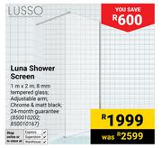 Lusso Luna Shower Screen 1m x 2m