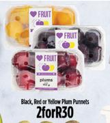 Black, Red Or Yellow Plum Punnets-For 2