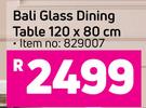 Bali Glass Dining Table 120 x 80cm