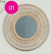 Rattan Mirror 80cm Each