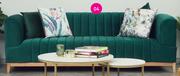 Onyx 3 Seater Couch Green Velvet