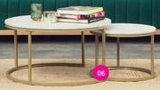 Luciano Side Table Set Of 2 Marble Look-Per Set