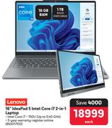 Lenovo 16" Ideapad 5 Intel Core i7 2 In 1 Laptop