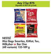 Nestle Mini Bags Smarties, Kitkat, Tex, Milkybar Or Barone (All Variants)-For 2 x 135/189g