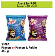 Simba Peanuts Or Peanuts & Raisins-For 2 x 450g