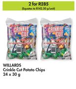 Willards Crinkle Cut Potato Chips-For 2 x 24 x 30g