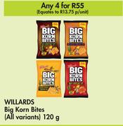Willards Big Korn Bites (All Variants)-For 4 x 120g