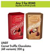 Lindt Cornet Truffle Chocolates (All Variants)-For 2 x 200g