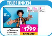 Telefunken 32"(80cm) HD LED TV TLEDD-32HD
