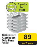 Terrace Leisure Aluminium Drip Pans-For 2 x 5 Packs