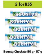 Bounty Chocolate-For 5 x 50g-57g