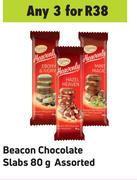 Beacon Chocolate Slabs Assorted-For 3 x 80g