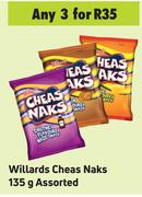 Willards Cheas Naks Assorted-For 3 x 135g