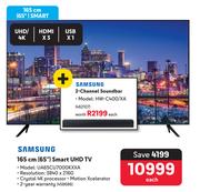 Samsung 65"(165cm) Smart UHD TV Plus Samsung 2-Channel Soundbar HW-C400/XA 
