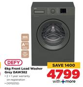 Defy 6Kg Front Load Washer (Grey) DAW382