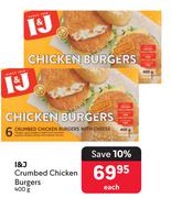 I&J Crumbed Chicken Burgers-400g Each