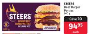 Steers Beef Burger Patties-600g Each