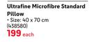 Classic Ultrafine Microfibre Standard Pillow-Each