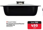 Russell Hobbs Rectangular Enamel Roaster & Glass Lid-Each