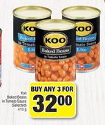 Koo Baked Beans In Tomato Sauce (Selected)-For Any 3 x 410g