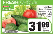 Spar Freshline Season's Value Lettuce 120g, Tomatoes 750g Or Cucumber-Per Combo