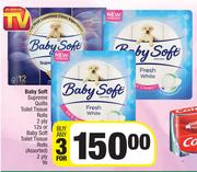 Baby Soft Supreme Quilts Toilet Tissue Rolls 2 Ply 12s-For Any 3