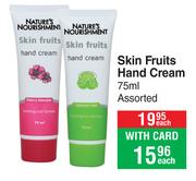 Nature's Nourishment Skin Fruits Hand Cream Assorted-75ml Each