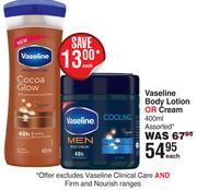 Vaseline Body Lotion Or Cream Assorted-400ml