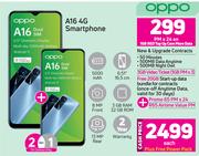 2 x Oppo A16 4G Samrtphone-On 1GB Red Top Up Core More Data & Promo 65 PM x 24
