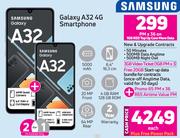 2 x Samsung Galaxy A32 4G Smartphone-On 1GB Red Top Up Core More Data & Promo 65 PM x 36