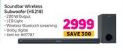 Hisense Soundbar Wireless Subwoofer HS218