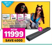 Hisense 65" (165cm) Premium UHD Smart TV Plus Soundbar Home Theatre System HS214