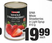 Spar Whole Strawberries In Light Syrup-410g Each