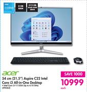 Acer 54cm (21.5") Aspire C22 Intel Core i3 All-In-One Desktop 394363