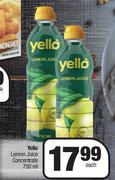 Yello Lemon Juice Concentrate-750ml Each