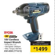 Ryobi 18V Cordless Impact Wrench XIW-4000