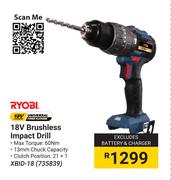 Ryobi 18V Brushless Impact Drill XBID-18