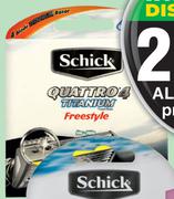 Schick Quattro 4 Titanium Freestyle 4-Blade Cartridges (6 Pack)-Each