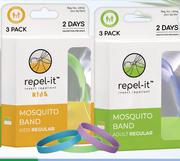 Repel-It Mosquito Band Adult Or Kids Regular 3 Pack Assorted-Each