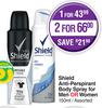Shield Anti-Perspirant Body Spray For men Or Women Assorted-150ml Each